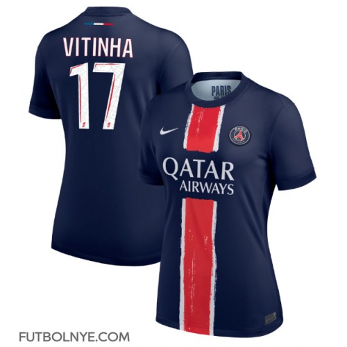 Camiseta Paris Saint-Germain Vitinha #17 Primera Equipación para mujer 2024-25 manga corta